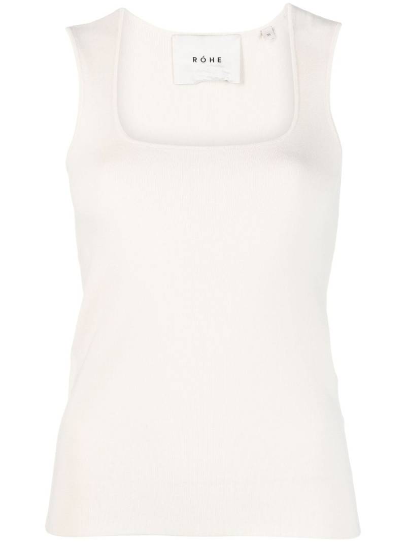 Róhe scoop-neck knitted tank top - Neutrals von Róhe