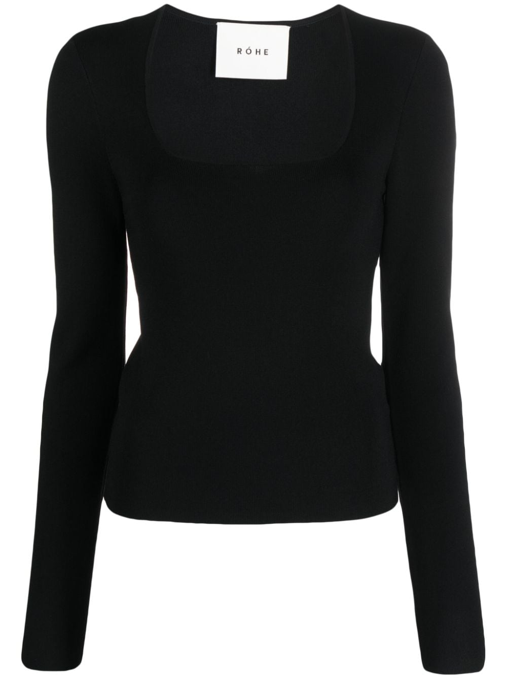 Róhe seamless square-neck jumper - Black von Róhe