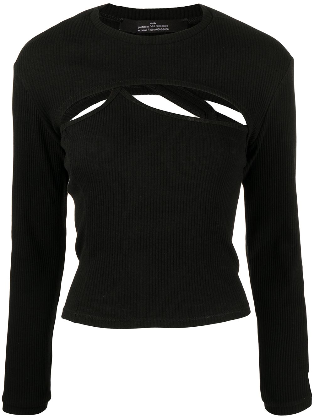 Rokh cut out-detail knitted top - Black von Rokh
