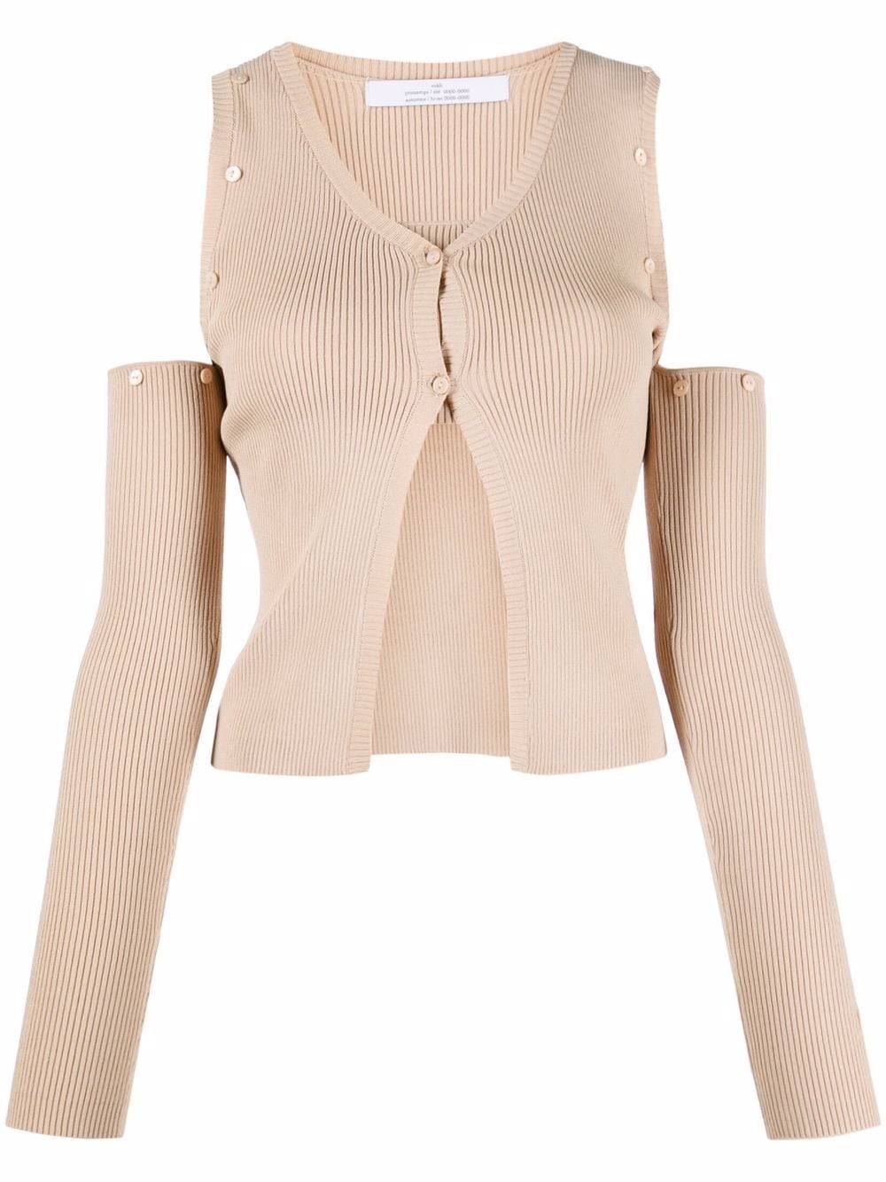 Rokh cut-out knitted cardigan - Neutrals von Rokh