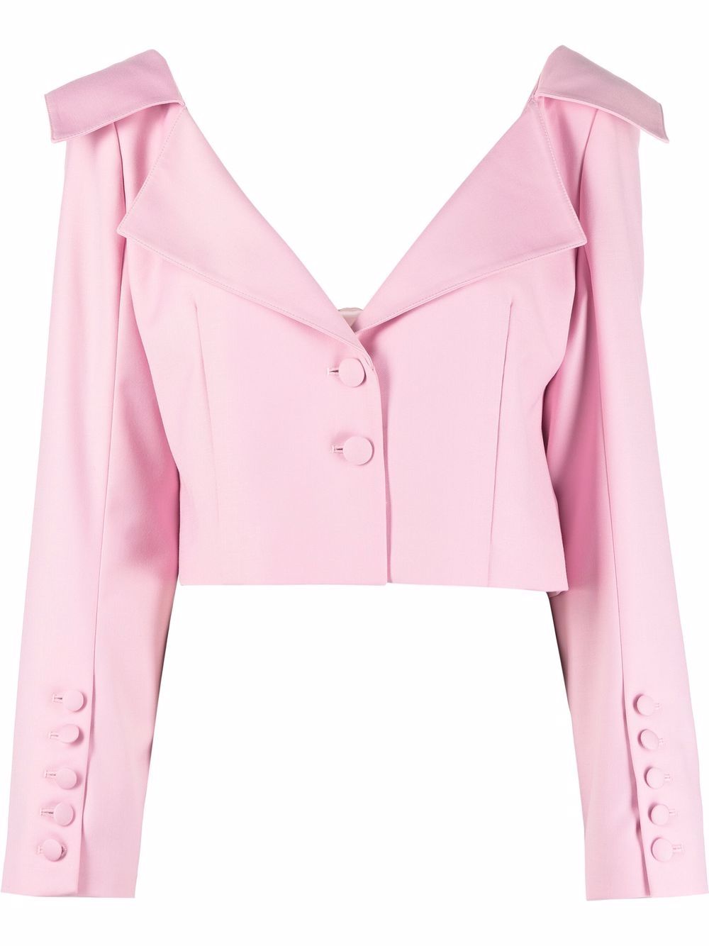 Rokh notched-collar cropped blouse - Pink von Rokh