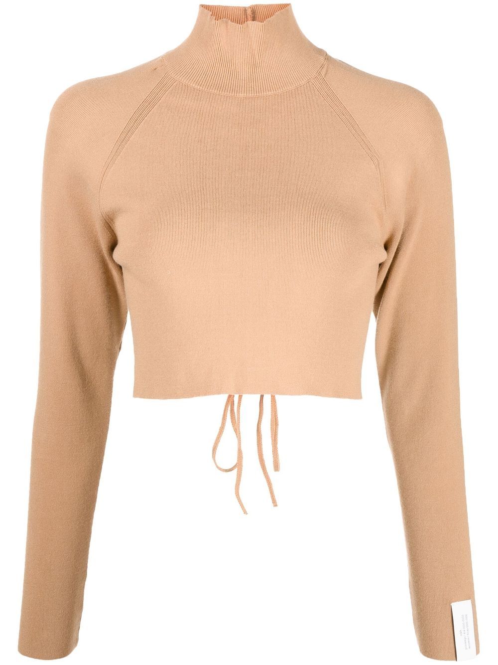 Rokh open-back cropped knitted jumper - Brown von Rokh