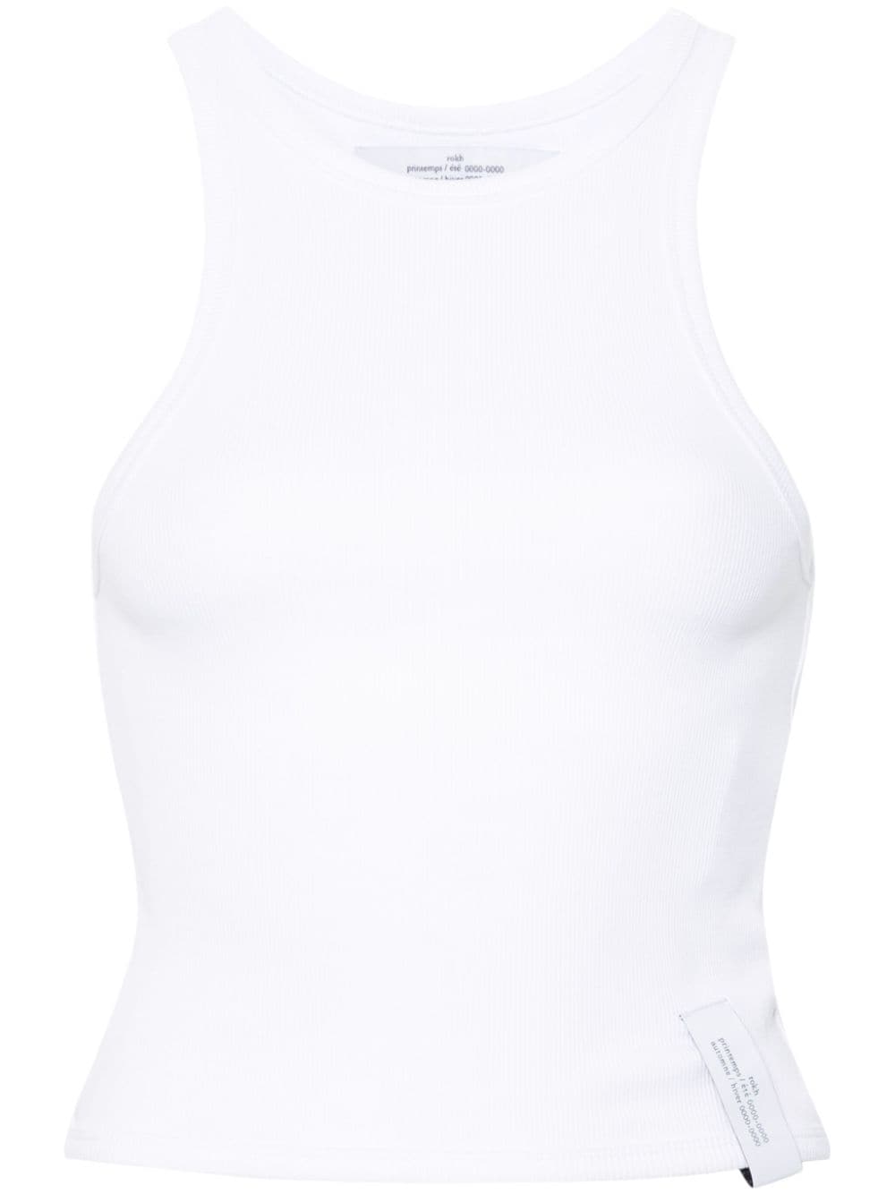 Rokh ribbed tank top - White von Rokh