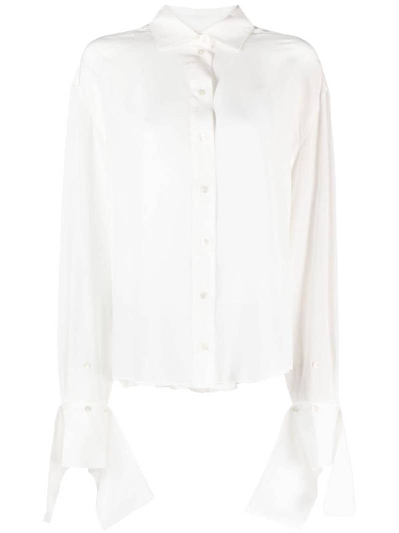 Rokh ruffle-cuffs silk shirt - White von Rokh
