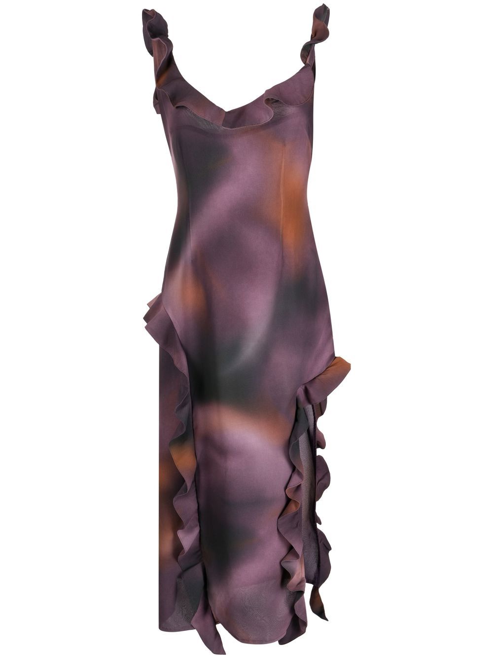 Rokh ruffle detail long dress - Purple von Rokh