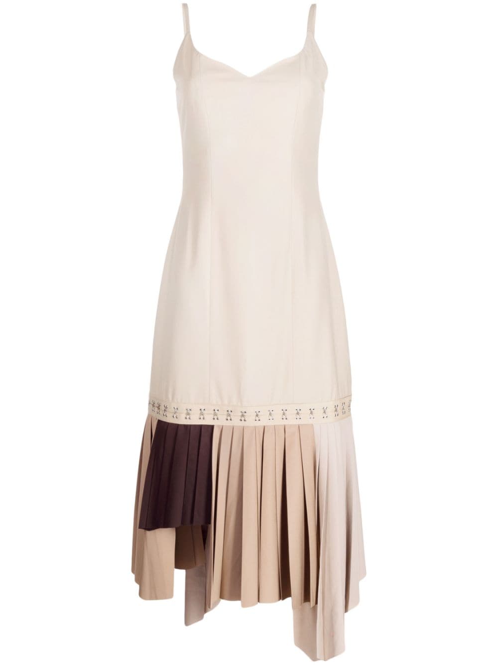 Rokh sleveless pleated midi dress - Brown von Rokh