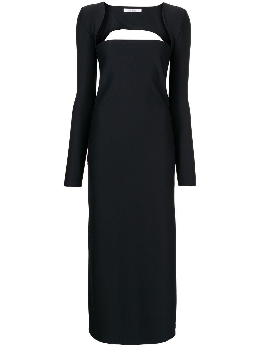 Rokh square-neck long-sleeve midi dress - Black von Rokh