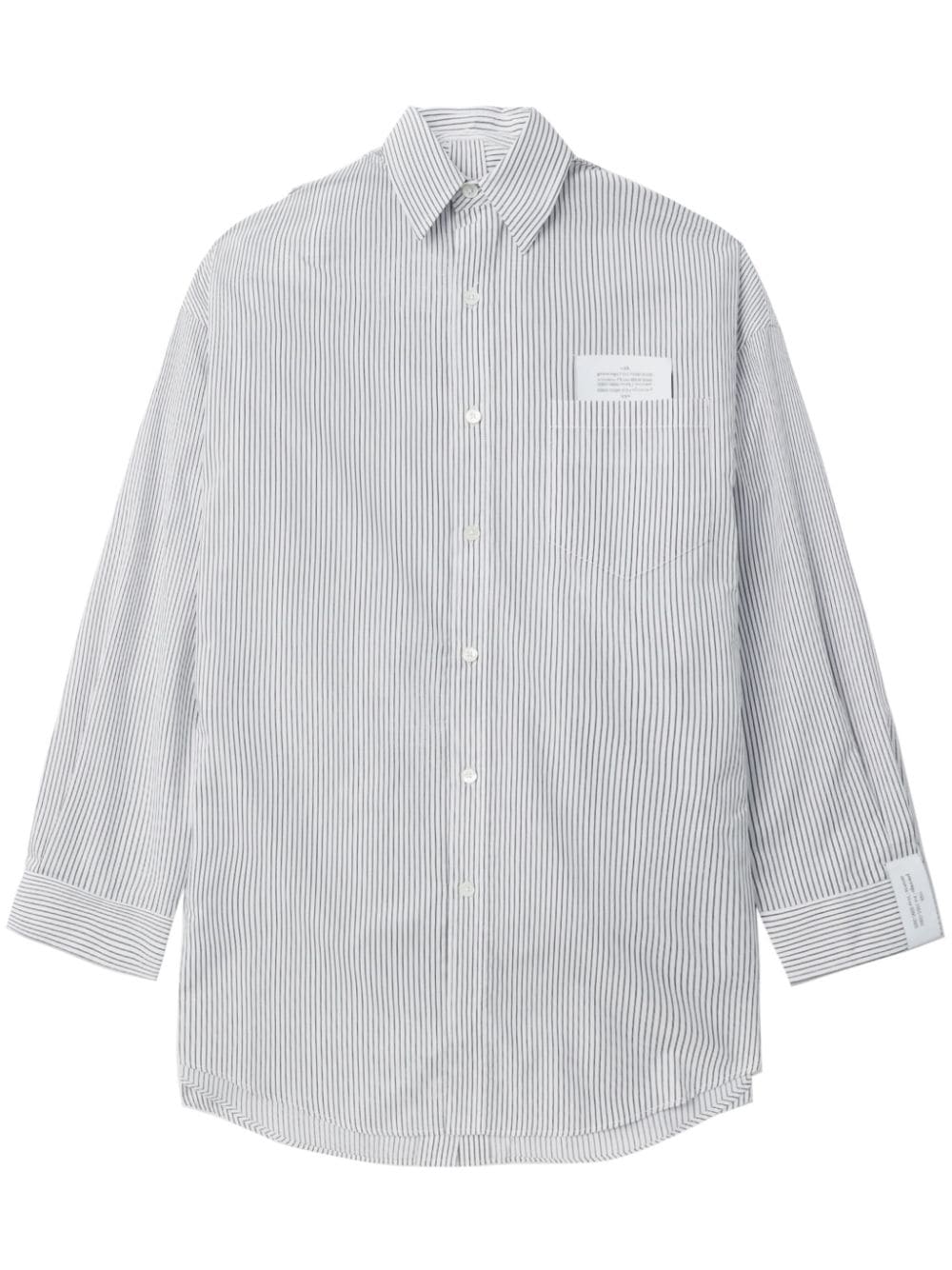 Rokh striped classic-collar shirt - White von Rokh