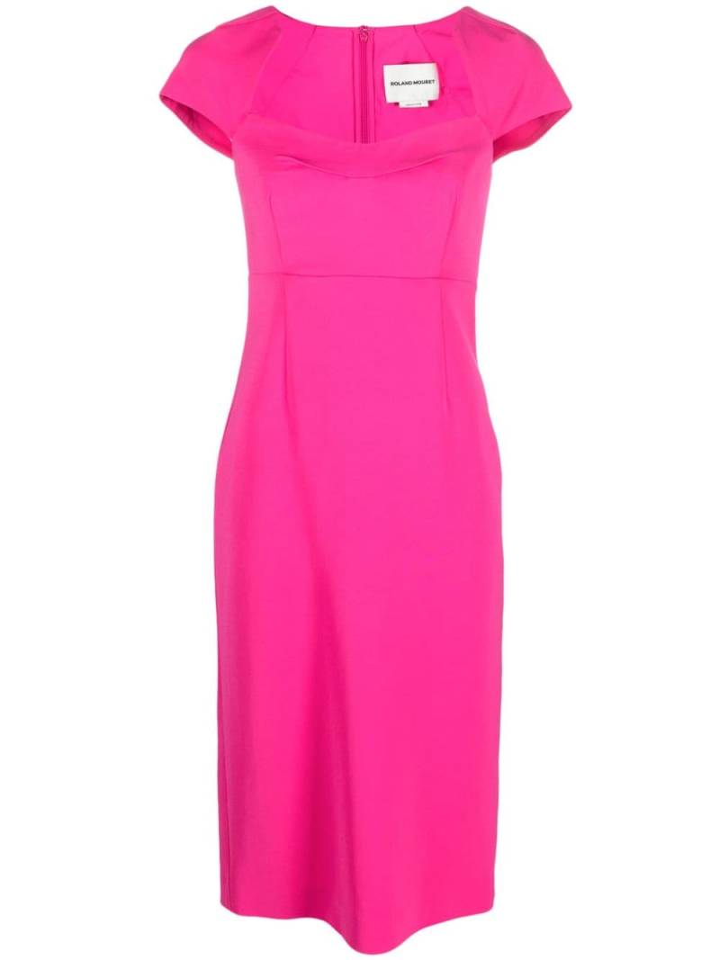 Roland Mouret cap sleeve stretch-cady midi dress - Pink von Roland Mouret