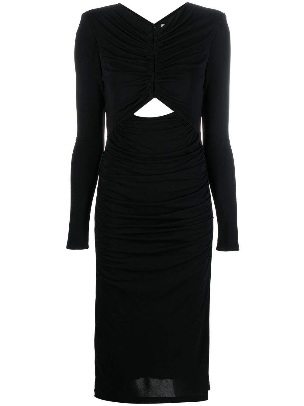 Roland Mouret ruched long-sleeved maxi dress - Black von Roland Mouret