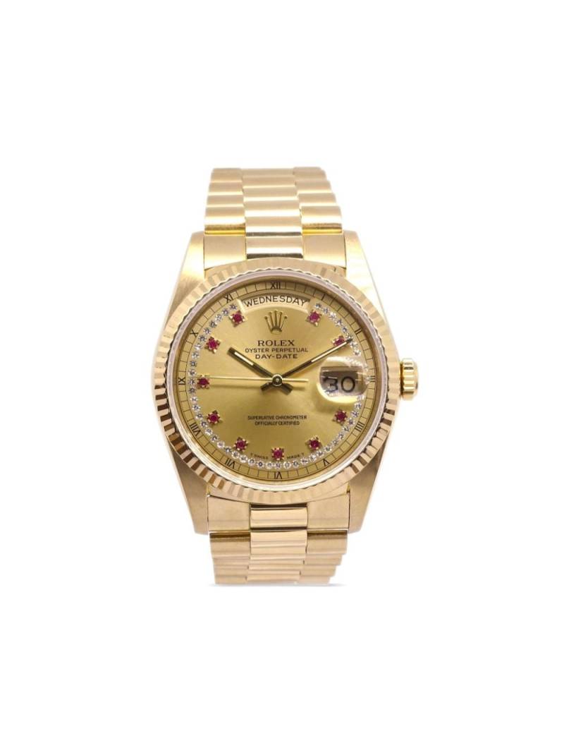 Rolex 1989 pre-owned Oyster Perpetual Day-Date 34mm - Gold von Rolex