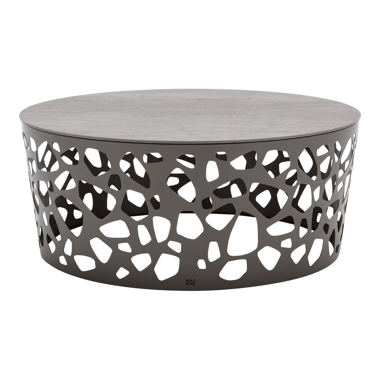 262 Couchtisch, Untergestell bianco matt, Tischplatte calacatta glatt, Grösse d. 50 cm, h. 44 cm 262 Couchtisch, Untergestell bianco matt, Tischplatte calacatta glatt, Grösse d. 50 cm, h. 44 cm von Rolf Benz
