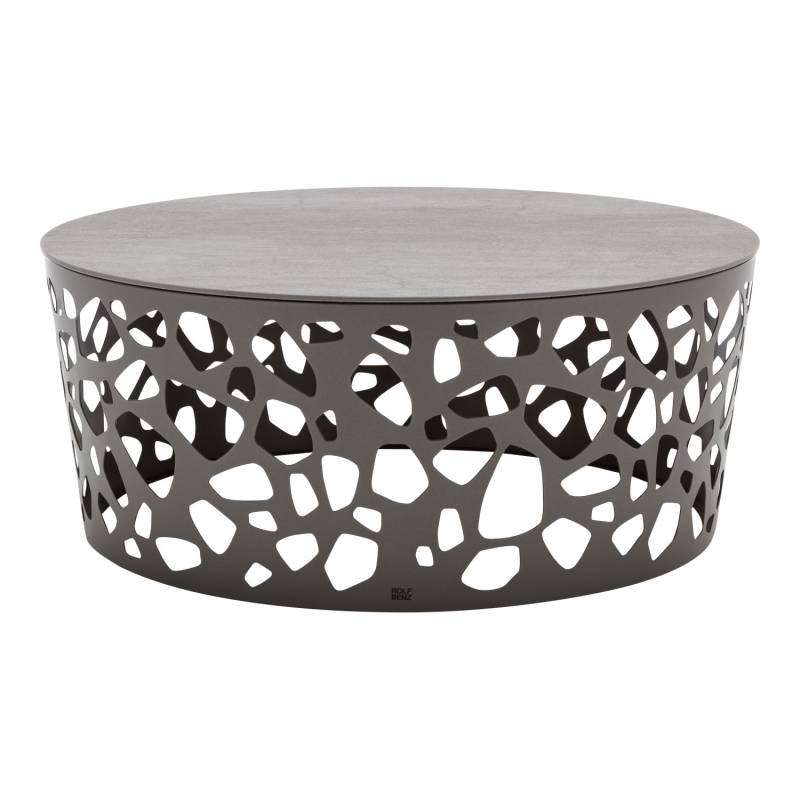 262 Couchtisch, Untergestell bianco matt, Tischplatte calacatta glatt, Grösse d. 50 cm, h. 44 cm von Rolf Benz