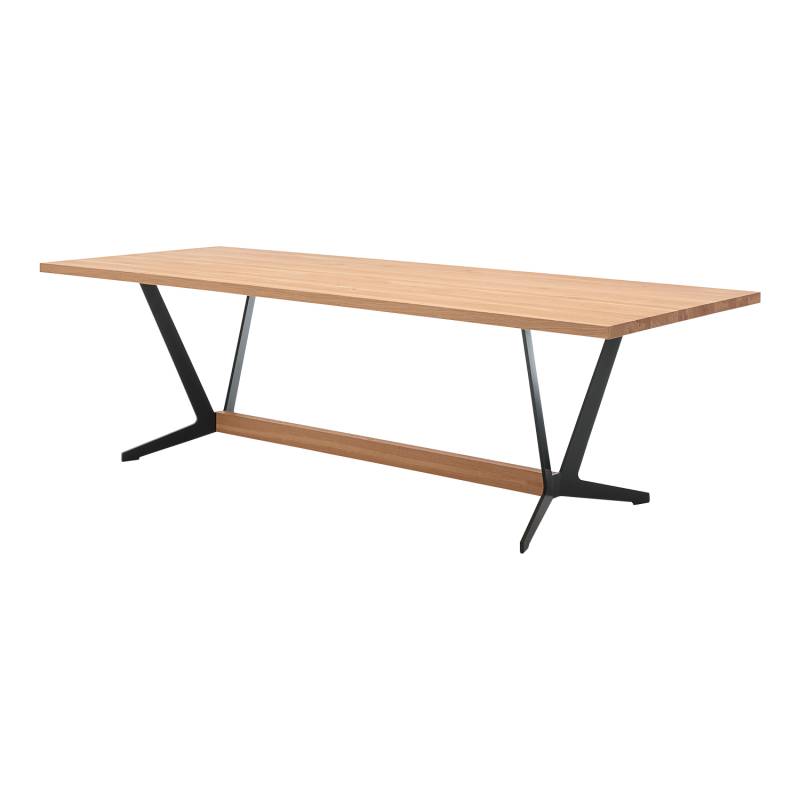 921 Esstisch, Tischplatte nussbaum amerikanisch, farblos lackiert, Länge 220 cm von Rolf Benz