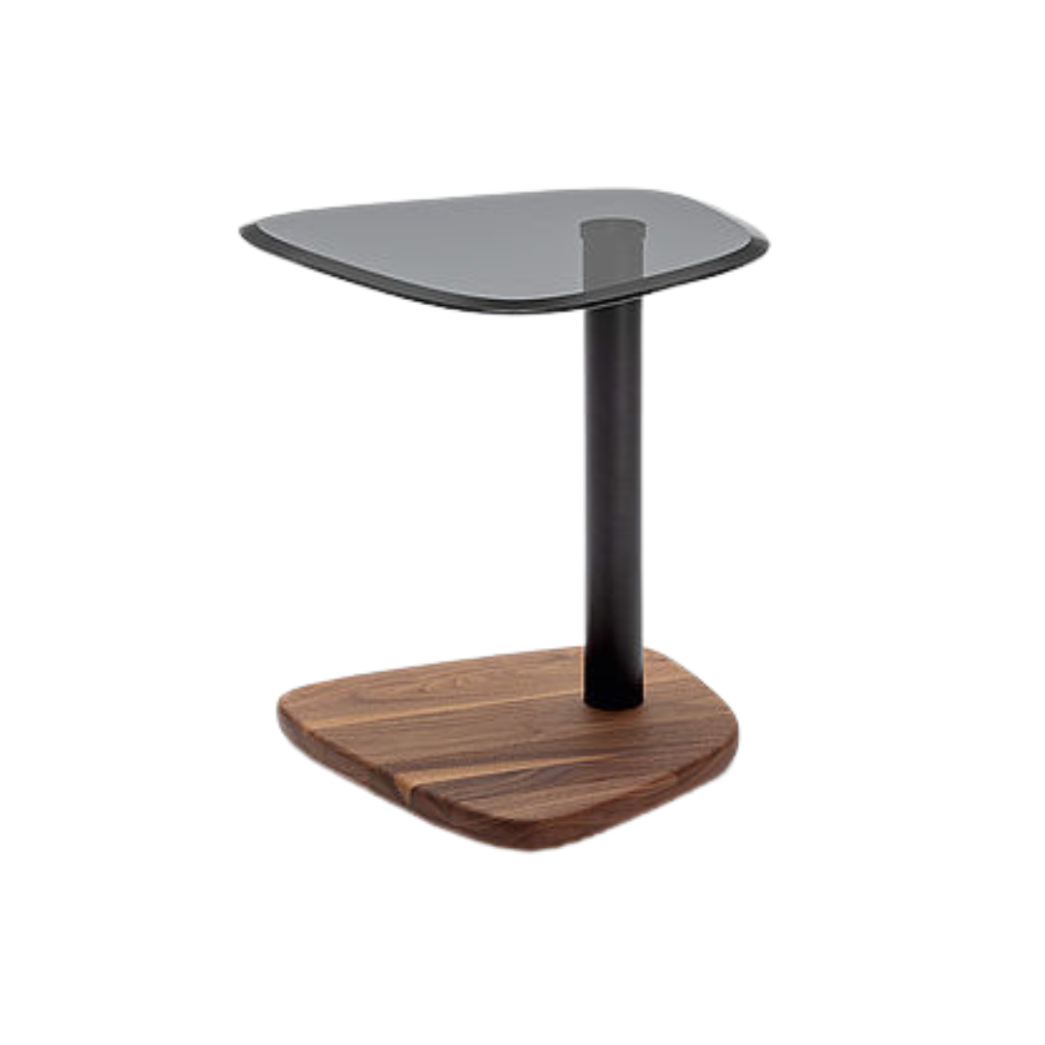 928 Beistelltisch, Glasplatte grau, Säule umbragrau ral 7022, Untere Platte nussbaum amerikanisch natur lackiert 928 Beistelltisch, Glasplatte grau, Säule umbragrau ral 7022, Untere Platte nussbaum amerikanisch natur lackiert von Rolf Benz