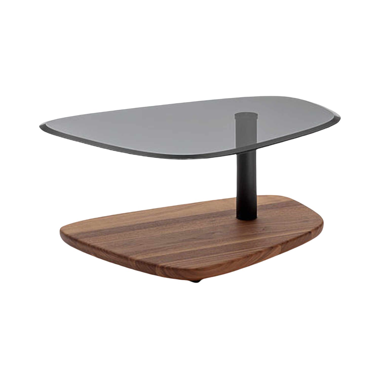 928 Couchtisch, Glasplatte grau, Säule umbragrau ral 7022, Untere Platte eiche natur lackiert, Ausführung mit rollen 928 Couchtisch, Glasplatte grau, Säule umbragrau ral 7022, Untere Platte eiche natur lackiert, Ausführung mit rollen von Rolf Benz