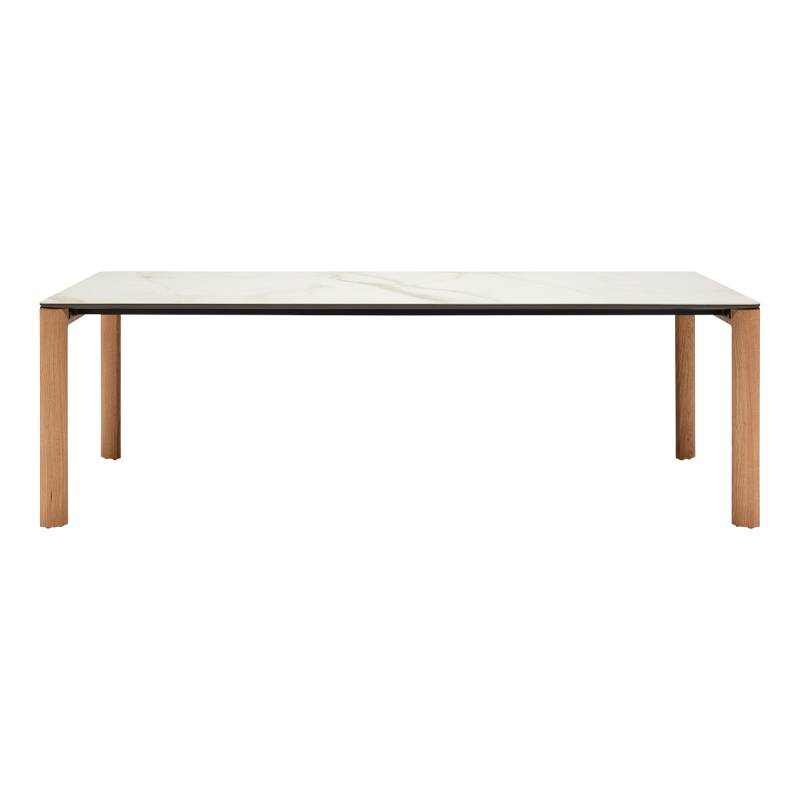 957 Esstisch , Tischplatte eiche farblos lackiert, Untergestell eiche schwarz gebeizt, farblos lackiert, Länge 220 cm von Rolf Benz