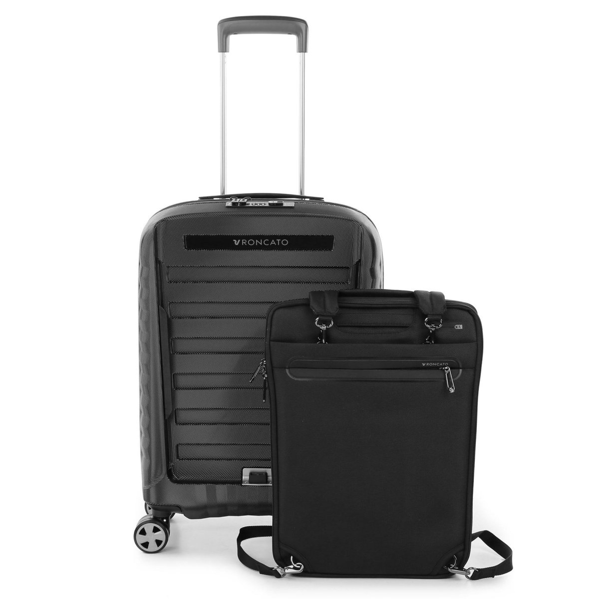 EOL Double Premium Carry-On Spinner erweiterbar Schwarz von Roncato