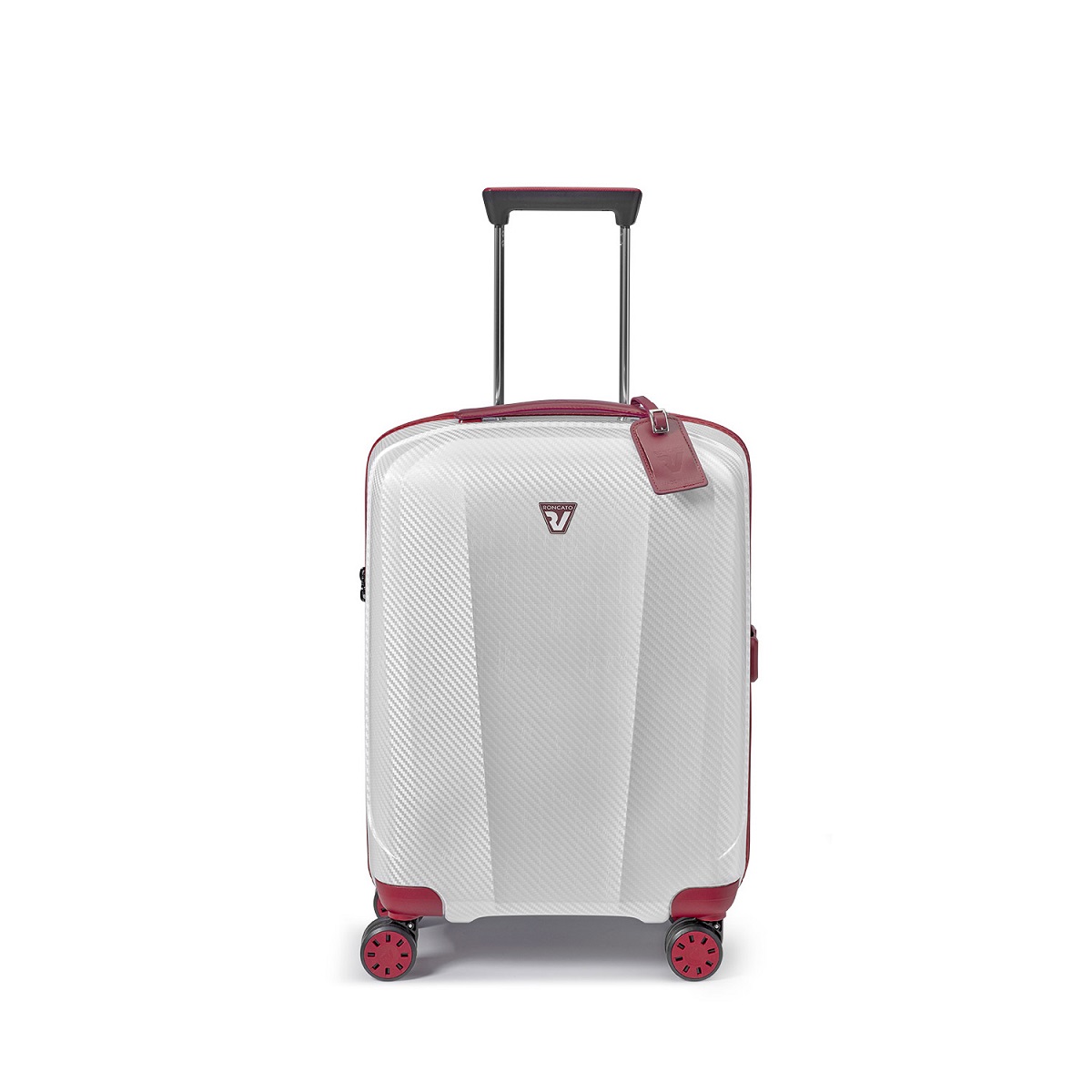 WE-GLAM Handgepäck Koffer in Weiss/Rot von Roncato
