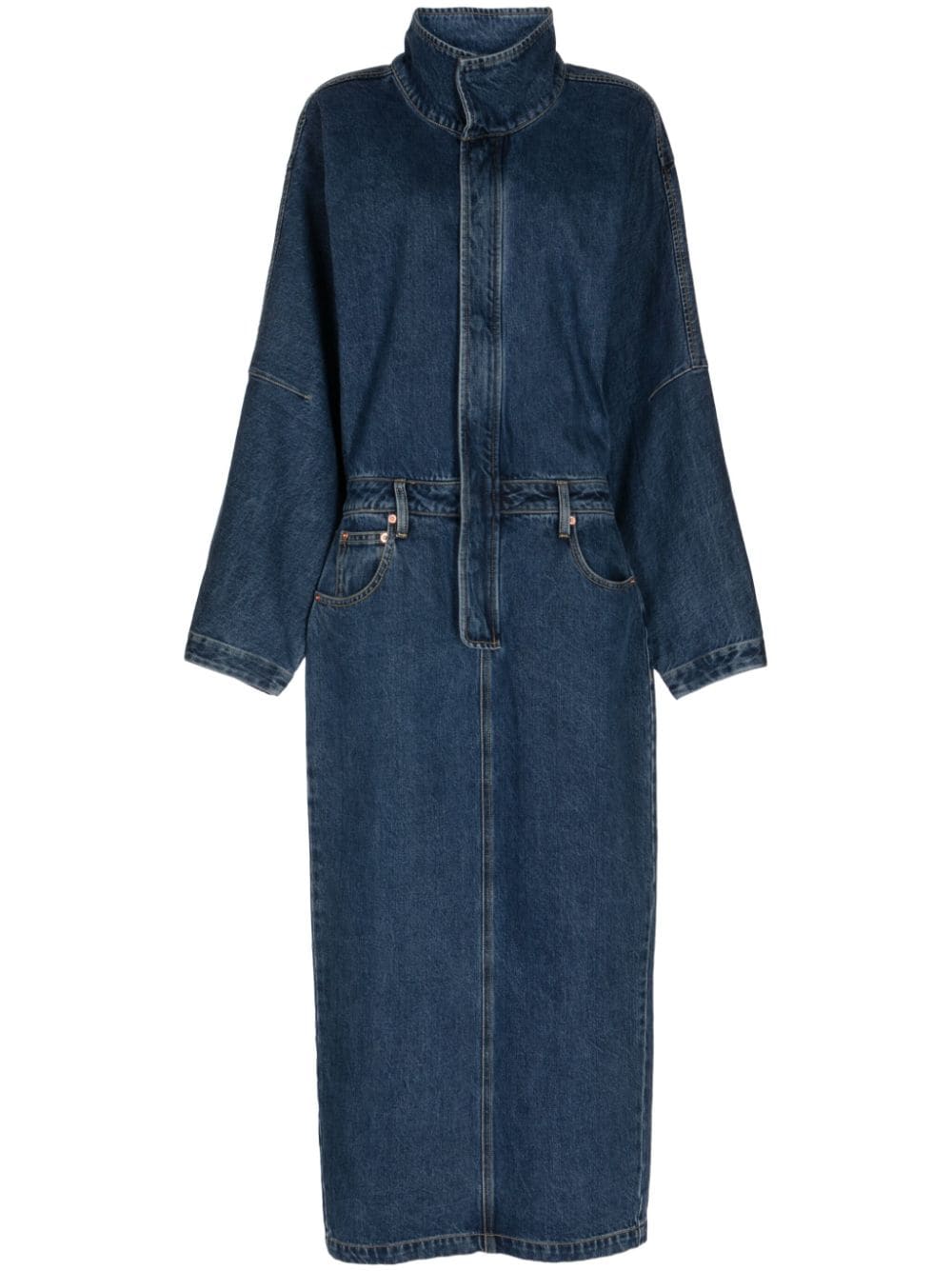 Ronny Kobo long-sleeve denim midi dress - Blue von Ronny Kobo