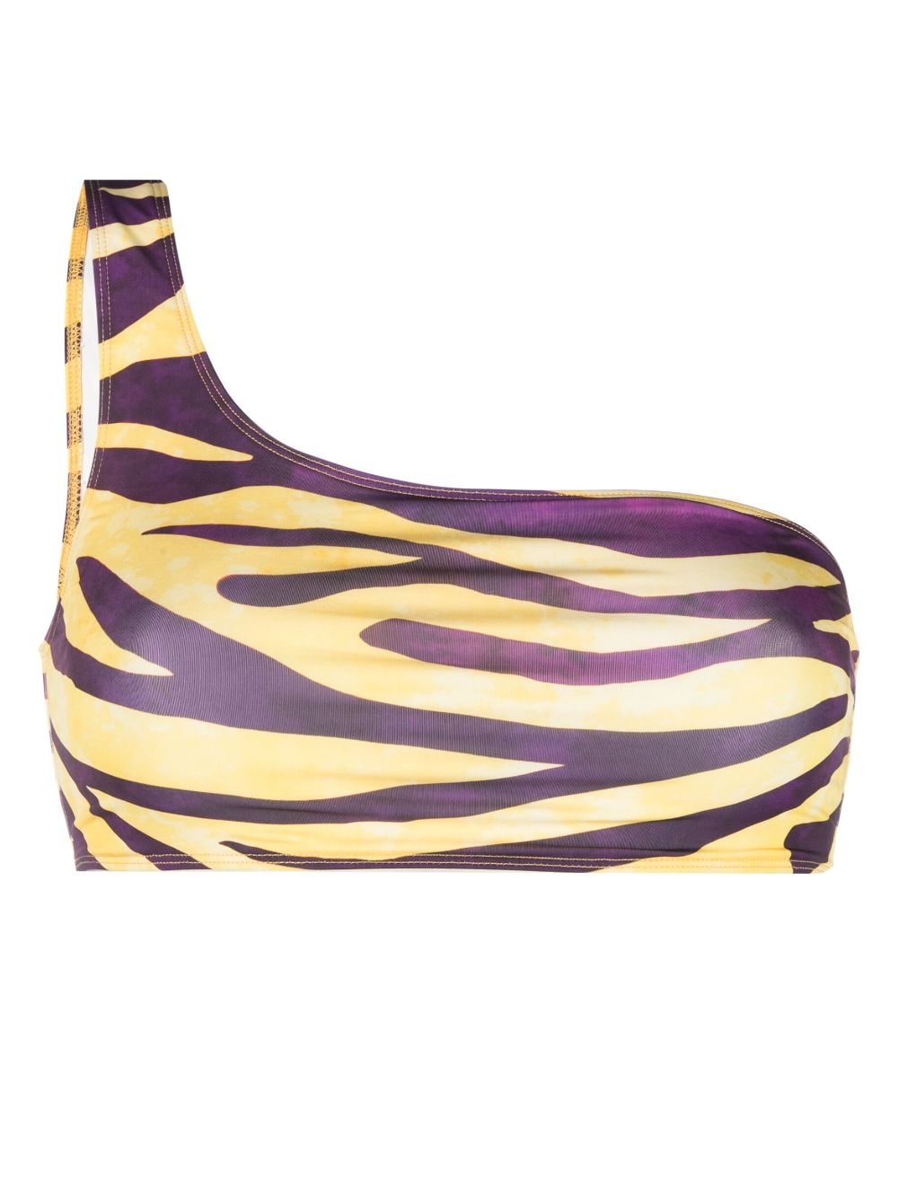 Roseanna one-shoulder zebra-print bikini top - Yellow