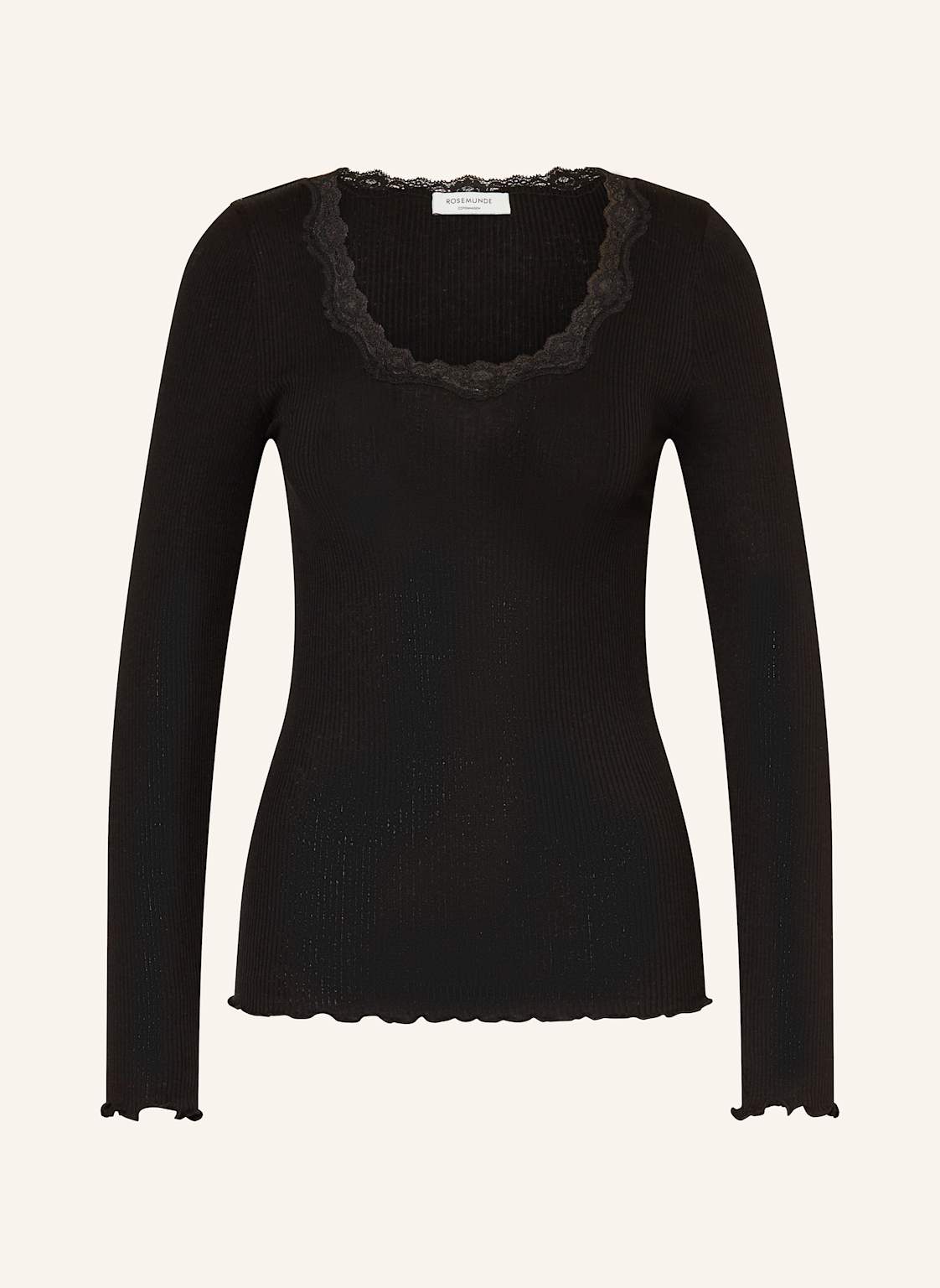 Rosemunde Longsleeve Babette Aus Seide Mit Spitzenbesatz schwarz Rosemunde Longsleeve Babette Aus Seide Mit Spitzenbesatz schwarz von Rosemunde