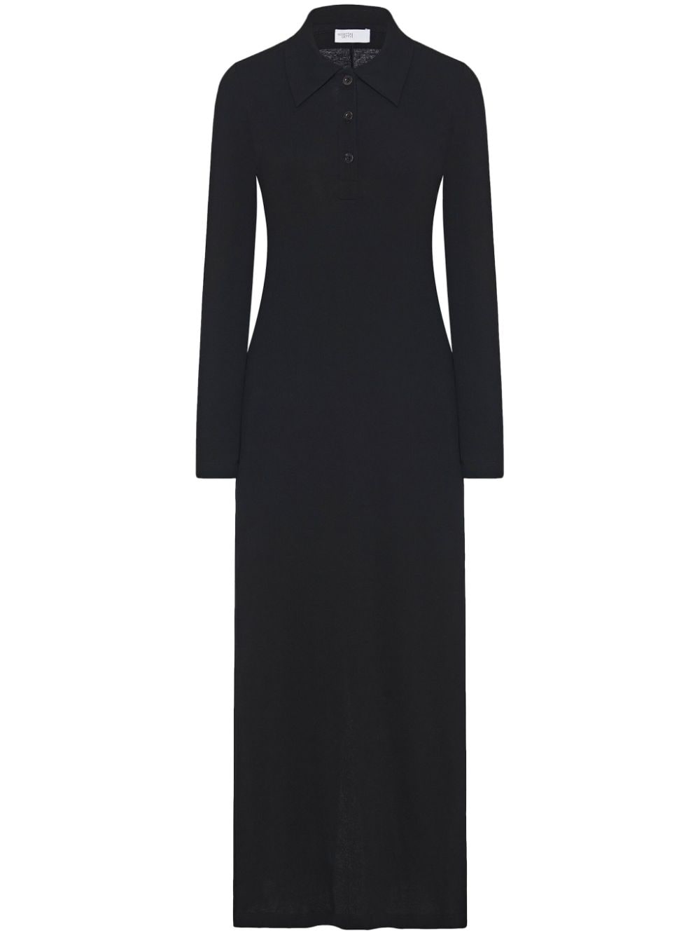 Rosetta Getty long-sleeve cotton polo dress - Black von Rosetta Getty