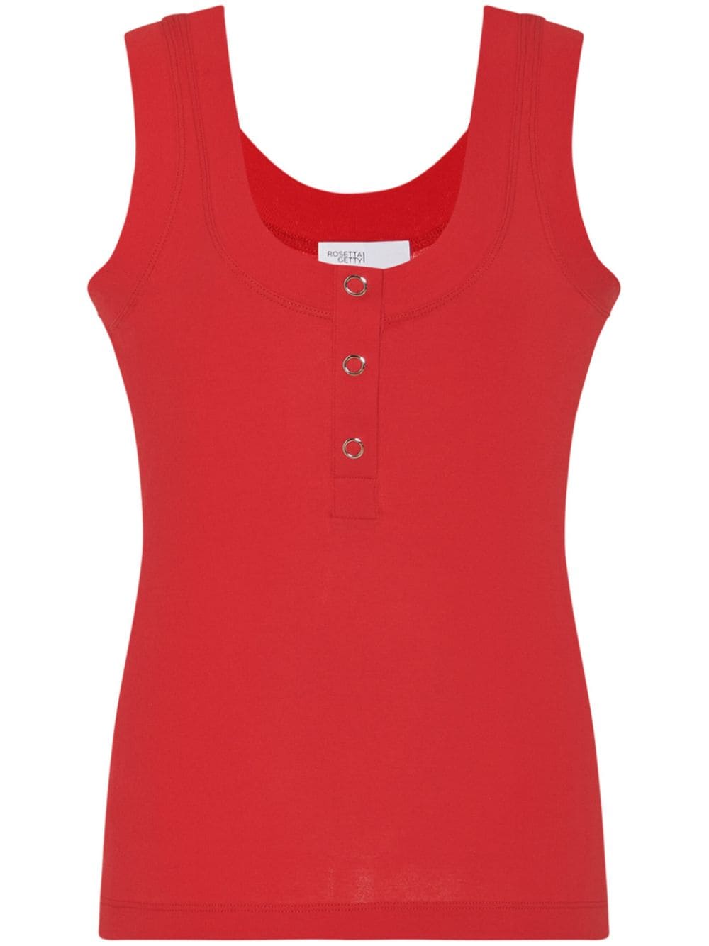 Rosetta Getty organic cotton henley top - Red von Rosetta Getty