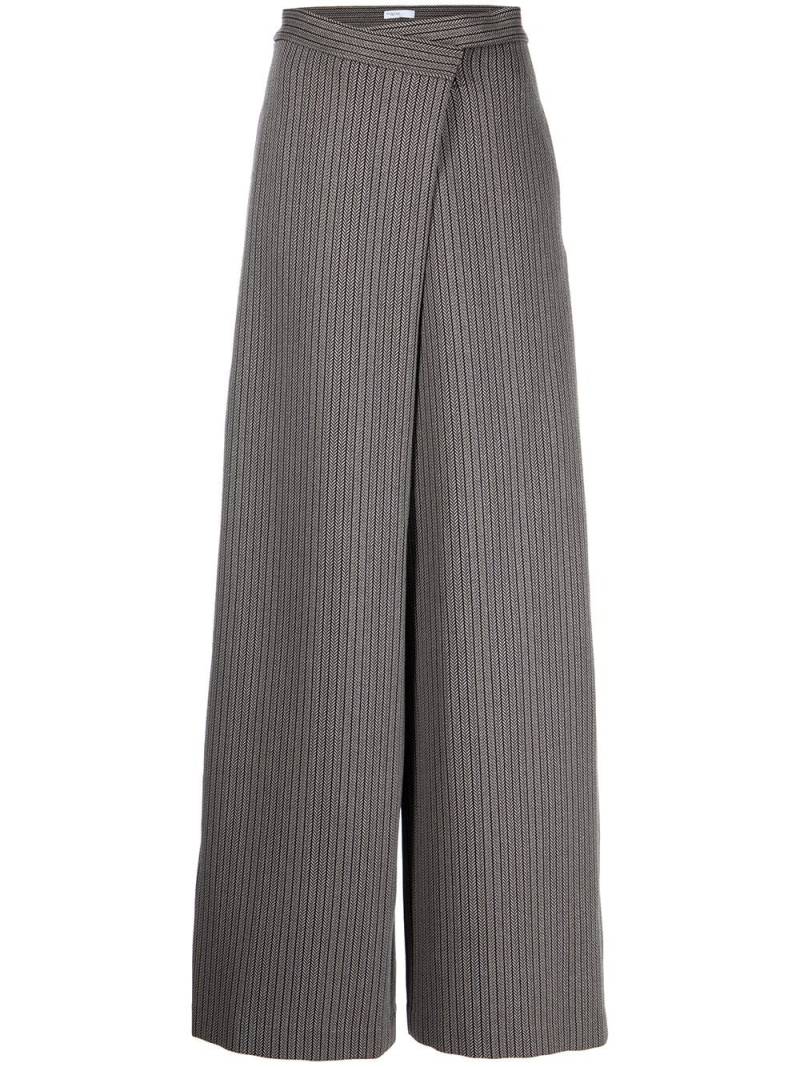 Rosetta Getty wrap-effect wide-leg trousers - Grey von Rosetta Getty