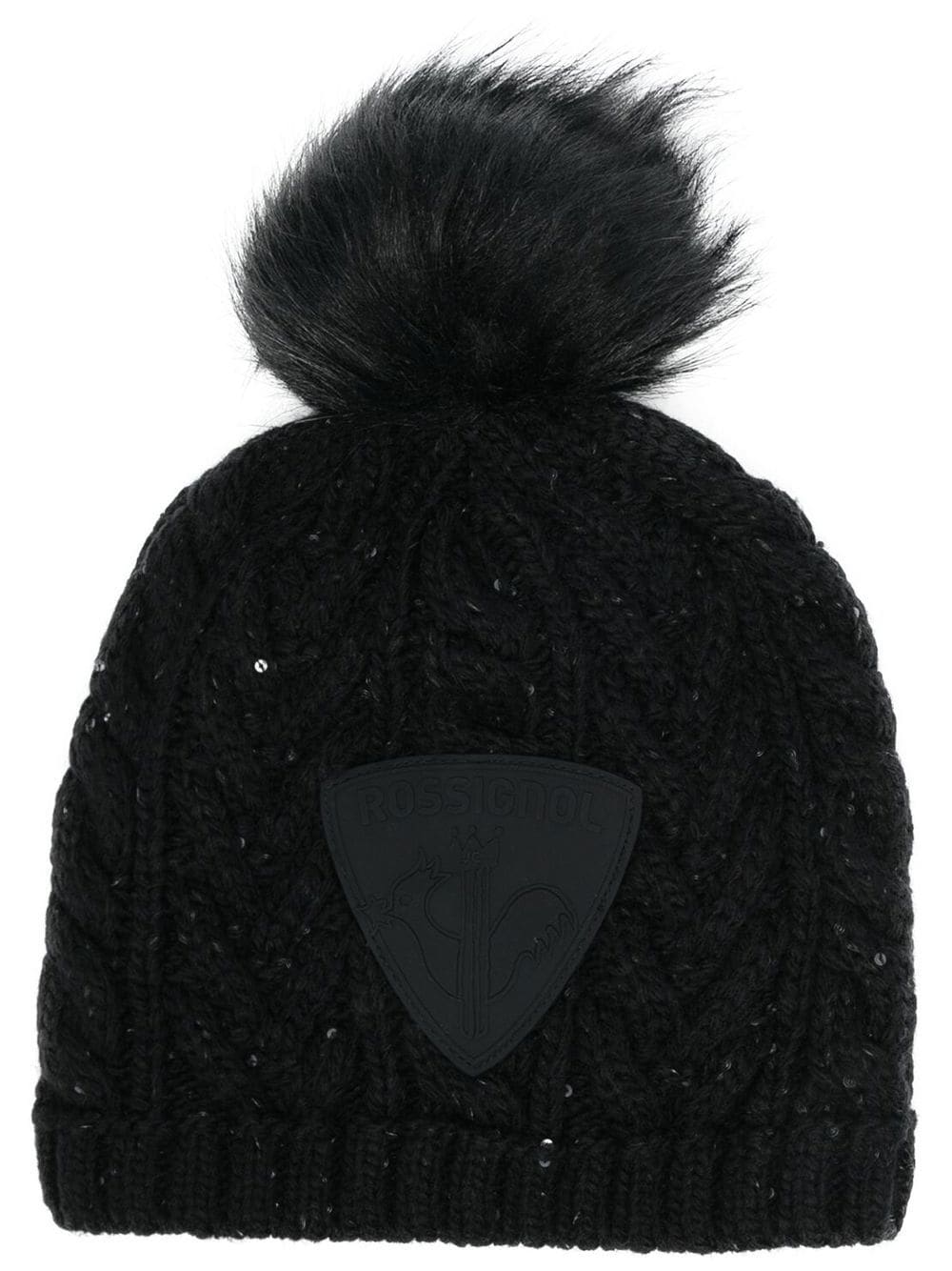 Rossignol logo-patch detail knit beanie - Black von Rossignol