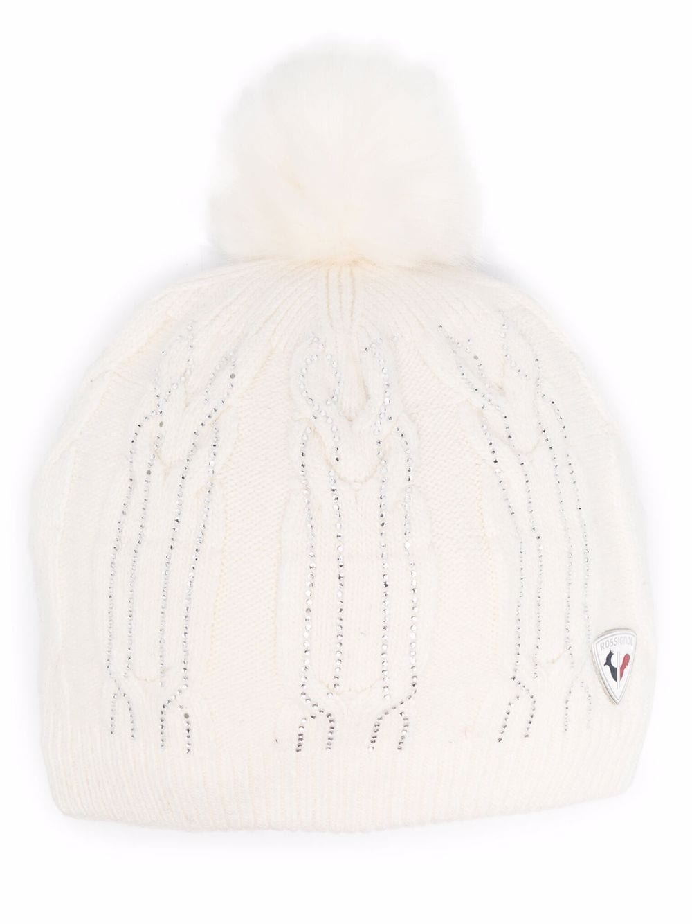 Rossignol logo-patch pompom beanie - White von Rossignol