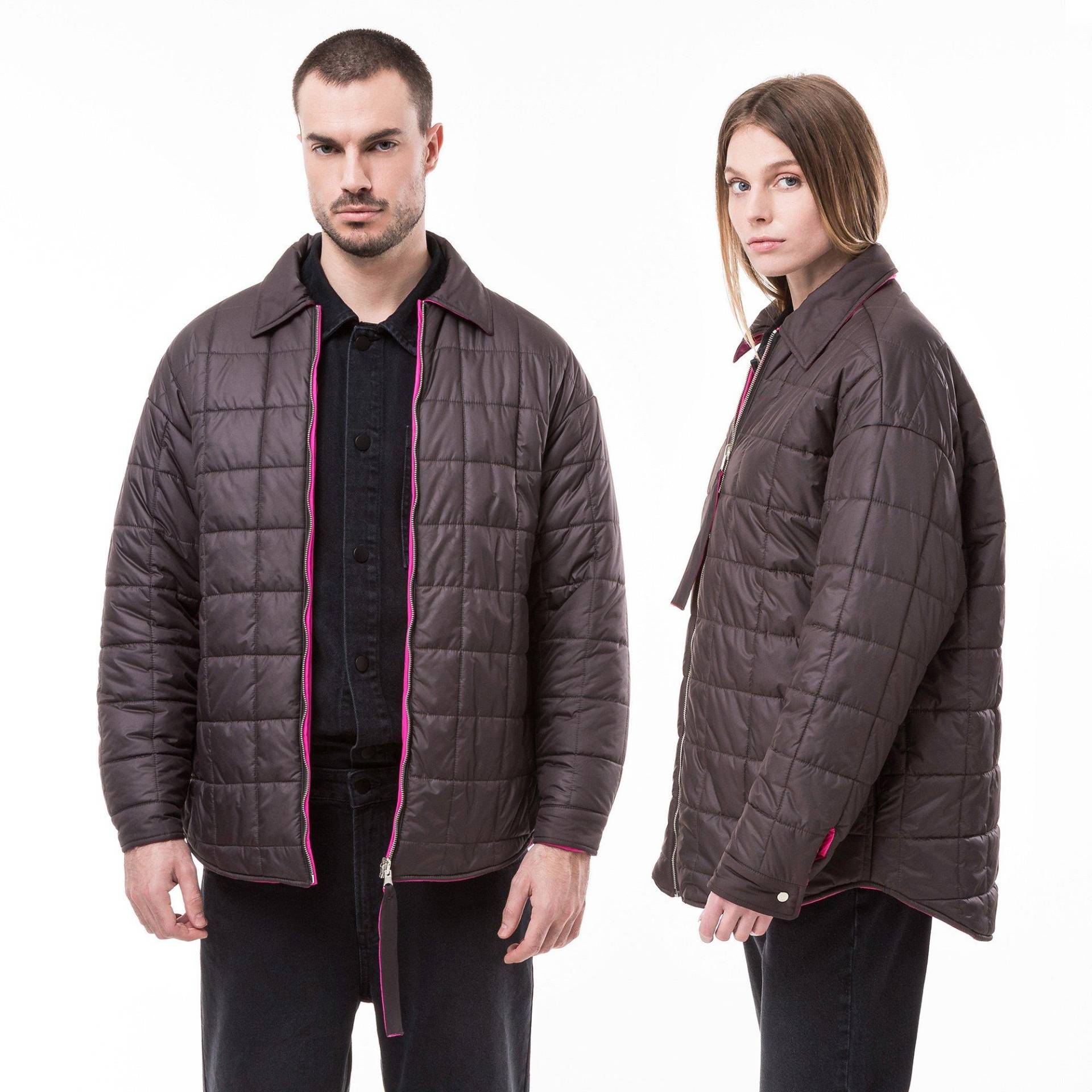 Wendbare Unisex-hemdjacke Damen Anthrazit M von Round Rivers