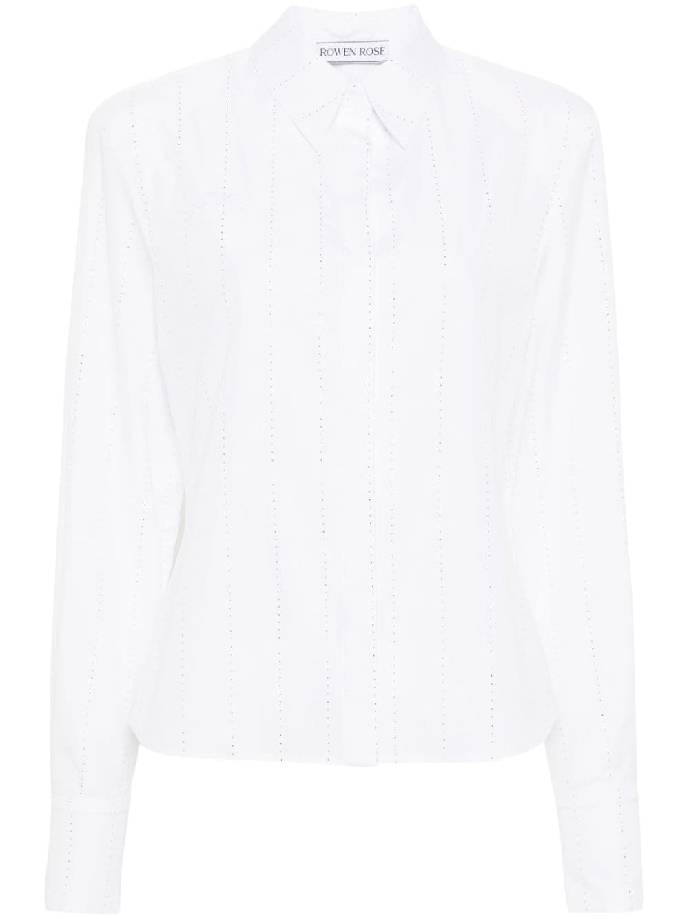 Rowen Rose crystal-embellished cotton shirt - White von Rowen Rose
