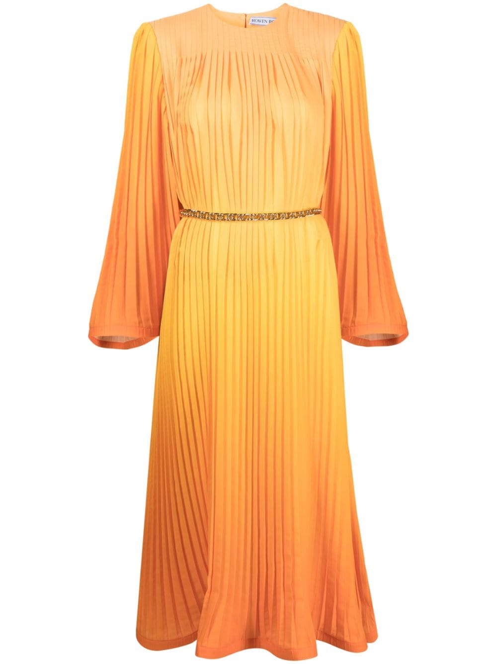 Rowen Rose gradient-effect pleated midi dress - Orange von Rowen Rose