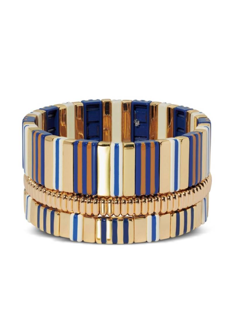 Roxanne Assoulin Buttoned Up polished bracelet (set of three) - Gold von Roxanne Assoulin