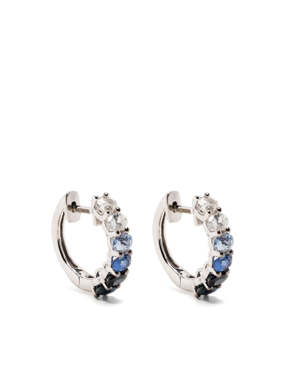 Roxanne First 14kt white gold Chunko hoop earrings - Blue von Roxanne First