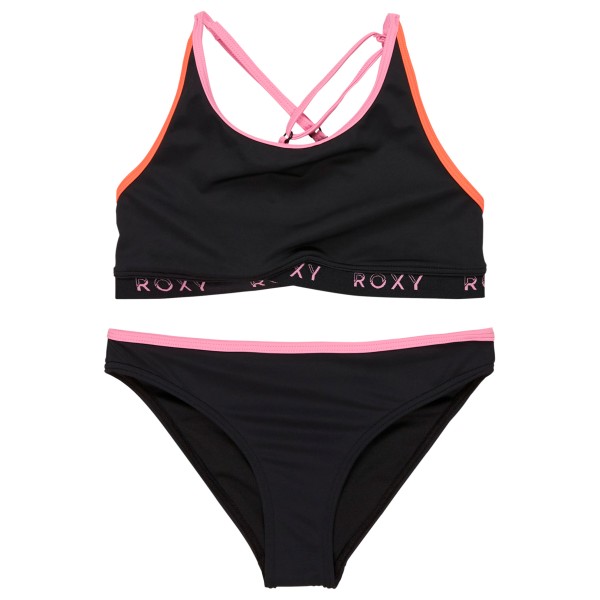 Roxy - Girl's Colorblock Crop Top Set - Bikini Gr 7 Years schwarz von Roxy