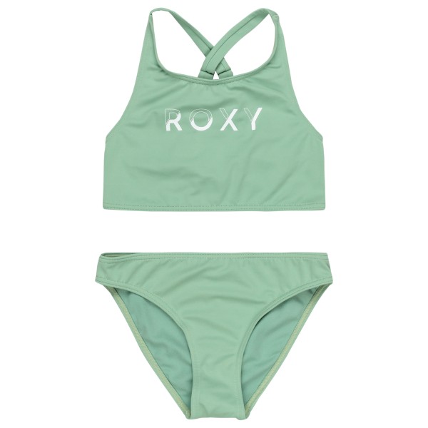 Roxy - Girl's Solid Active Crop Top Set - Bikini Gr 12 Years;14 Years;16 Years;6 Years;7 Years;8 Years grün von Roxy