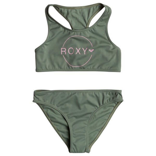 Roxy - Kid's Basic Active Crop Top Set - Bikini Gr 10 Years oliv von Roxy