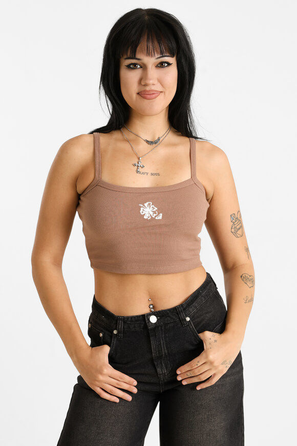 Roxy Summer Soul Geripptes Crop Trägertop | Portabella | Damen  | S von Roxy