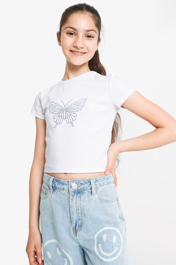 Ruby Girls Crop T-Shirt | Weiss | Mädchen  | 8