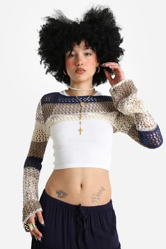 Ruby Gehäkelter Boleropullover | Mehrfarbig | Damen  | XS von Ruby