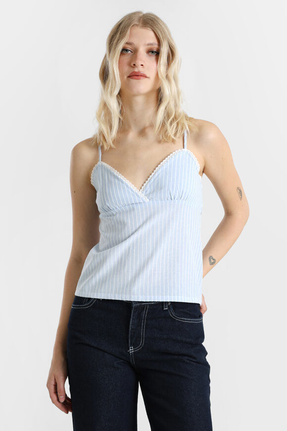Ruby Trägertop | Hellblau + Weiss | Damen  | M von Ruby