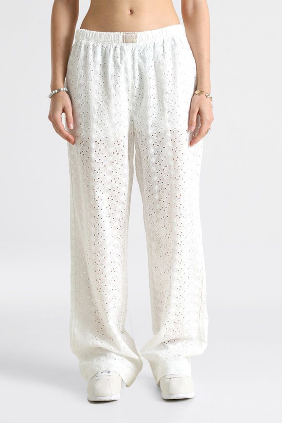 Ruby Wide Leg Hose mit Lochmuster | Ecru | Damen | XS Ruby Wide Leg Hose mit Lochmuster | Ecru | Damen | XS von Ruby