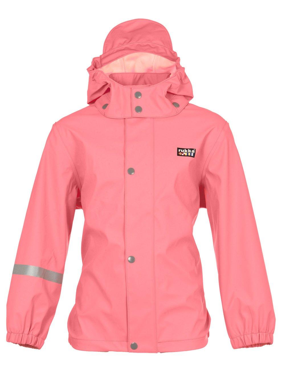 Kinder Regenjacke Joshi Neon Salmon Mädchen Pink 98 von Rukka