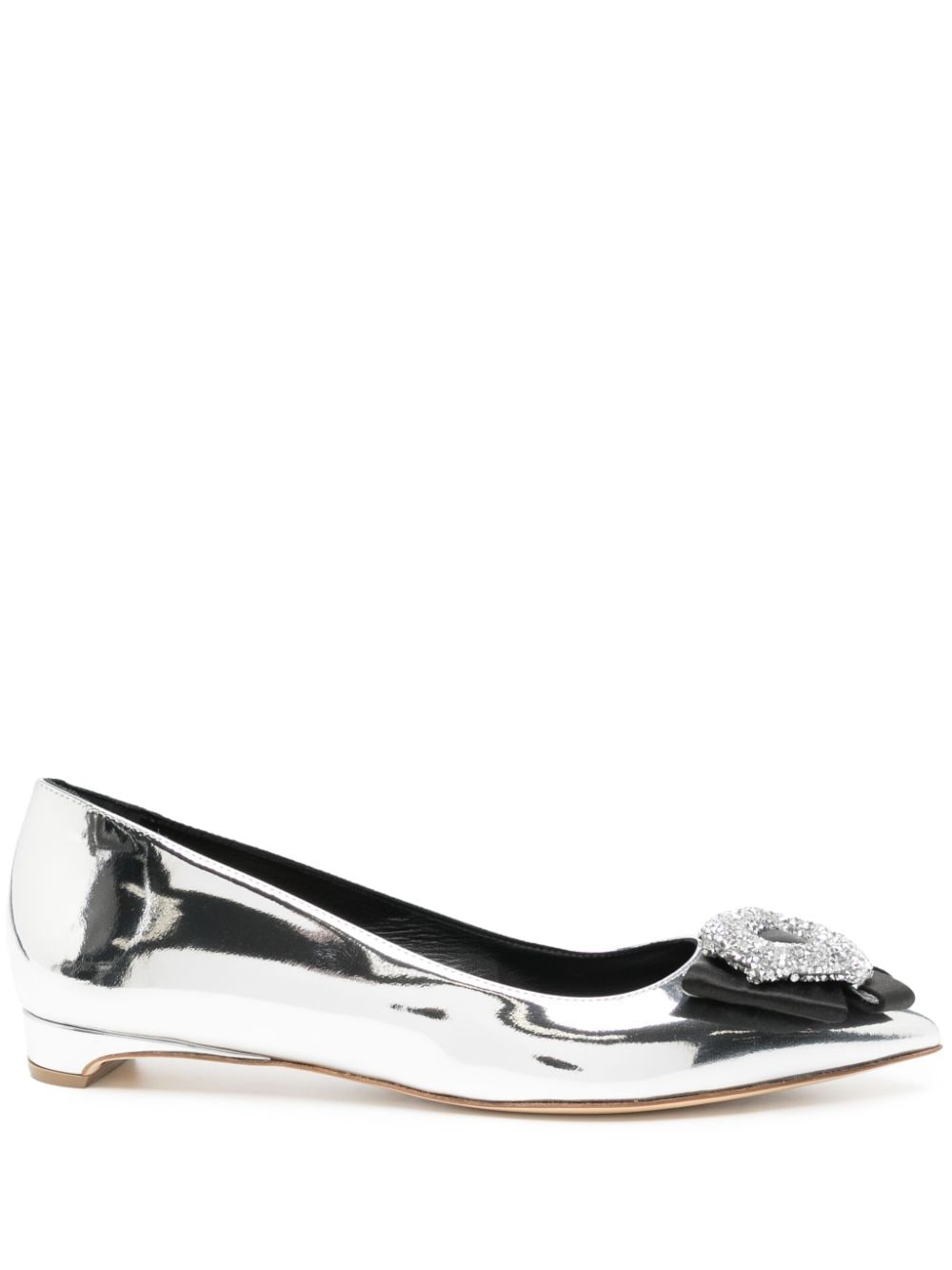 Rupert Sanderson Bedfa crystal bow leather pumps - Silver von Rupert Sanderson