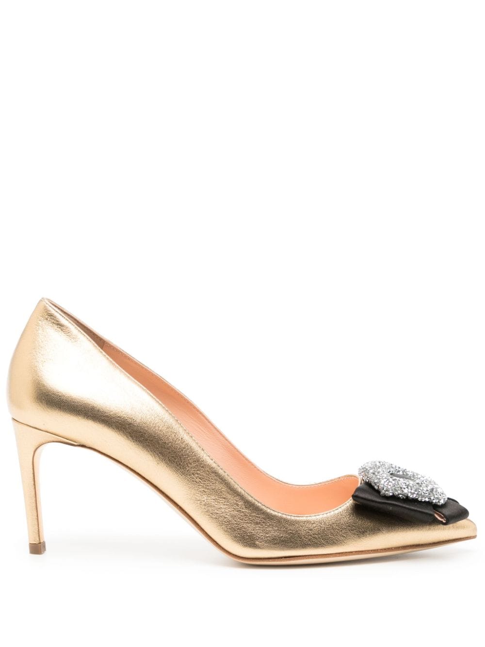 Rupert Sanderson New Nada 70mm crystal bow pumps - Gold von Rupert Sanderson