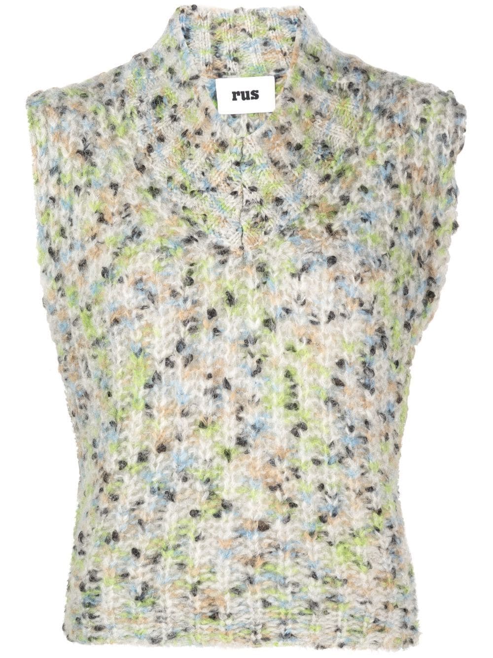 Rus speckle-knit chunky vest top - Neutrals von Rus