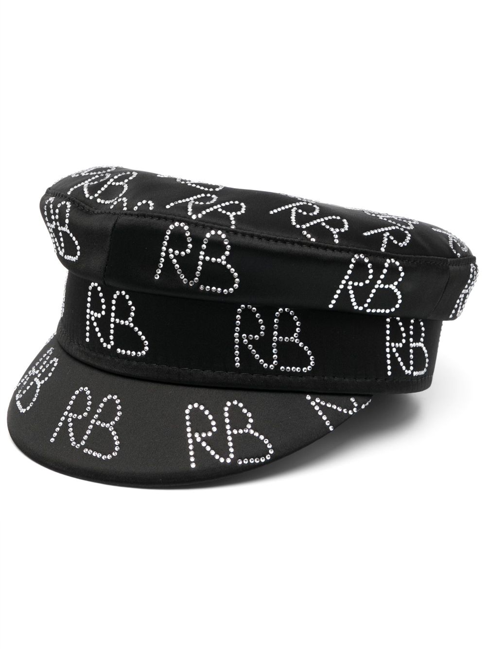 Ruslan Baginskiy crystal-embellished baker boy hat - Black von Ruslan Baginskiy