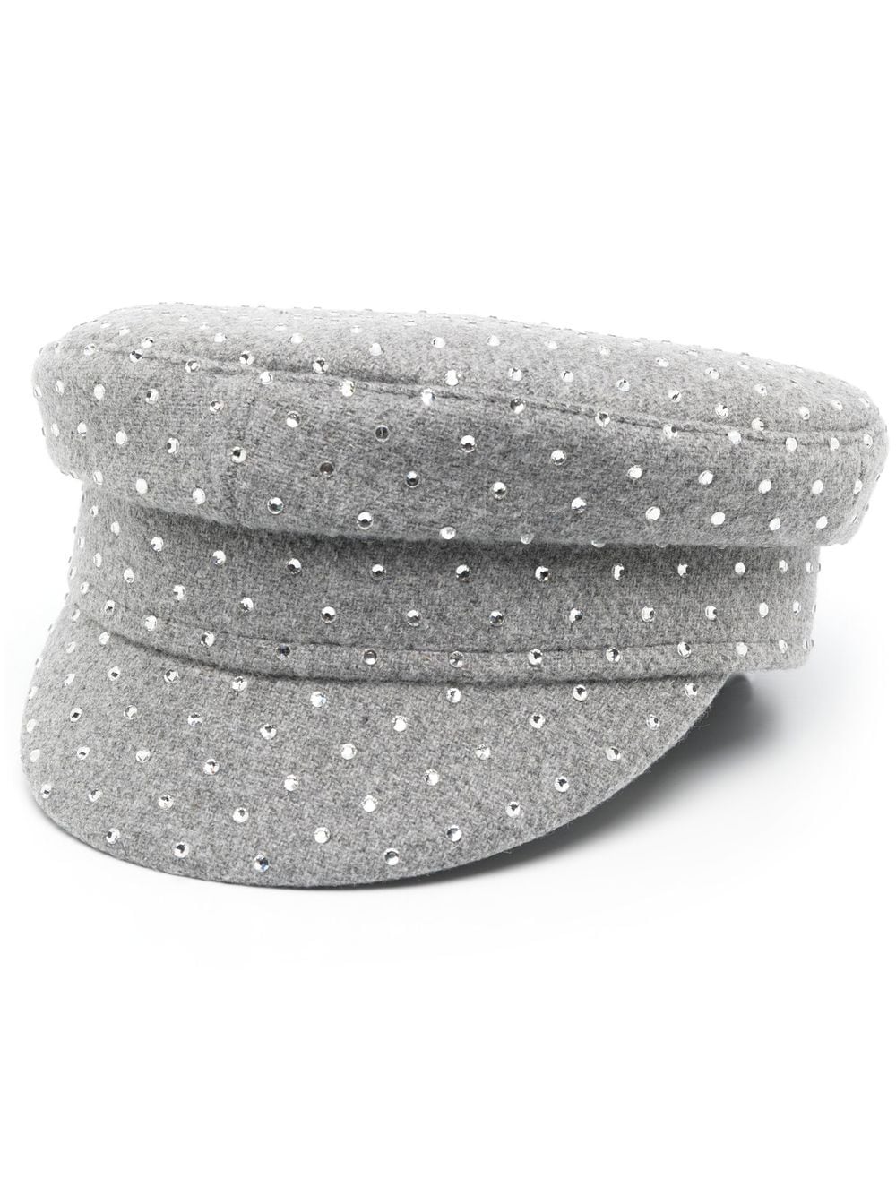 Ruslan Baginskiy embellished wool baker boy cap - Grey